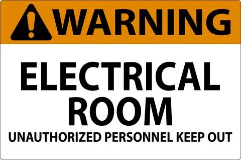 Warning Sign Electrical Room - Unauthorized Personnel Keep Out Ilustración de archivo