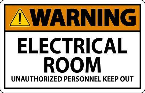 Warning Sign Electrical Room - Unauthorized Personnel Keep Out Ilustración de archivo