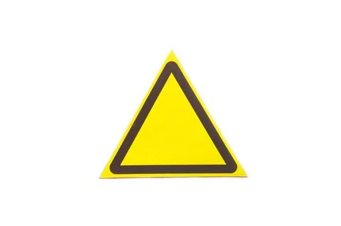 The warning sign is an empty yellow triangle Stock Photos