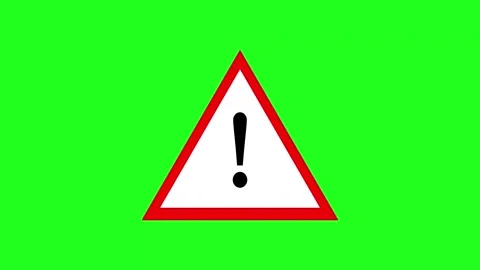 Warning Sign Exclamation Mark Animation - Green Screen Danger Indicator Stock-Footage 336703903