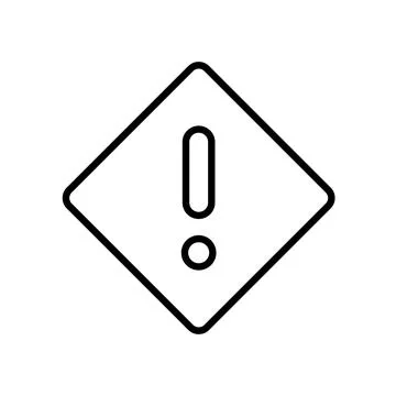 Warning Sign with Exclamation Mark in a Cautionary Diamond Shape Stock Illustration
