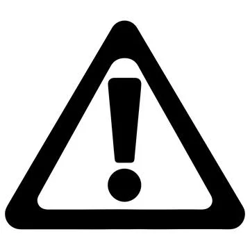 Warning Sign with Exclamation Mark Icon Isolated on White Background 스톡 일러스트