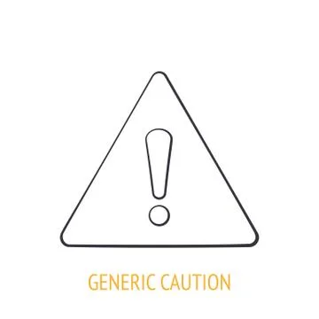 Warning sign with exclamation mark inside. Outline icon. Vector illustration Stock Illustration