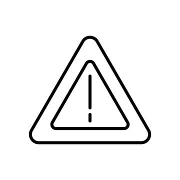 Warning Sign with Exclamation Mark in Triangle Shape on White Background Stock Illustration