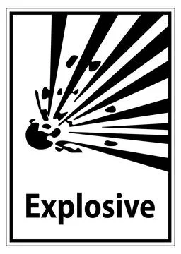 Warning Sign for Explosive Hazard with Bold Graphics and Clear Text Stock Illustration