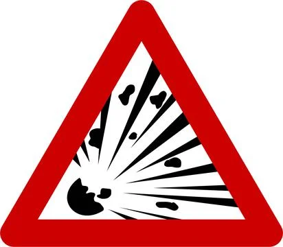 Warning sign with explosive substances Stock Illustration