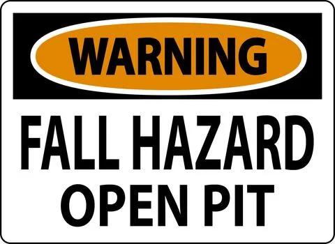 Warning Sign Fall Hazard - Open Pit Illustrazione stock