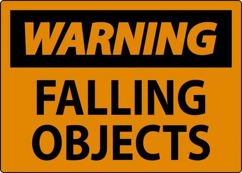 Warning Sign, Falling Objects Illustrazione stock