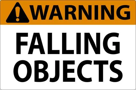Warning Sign, Falling Objects Illustrazione stock