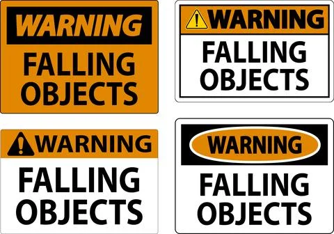Warning Sign, Falling Objects Illustrazione stock