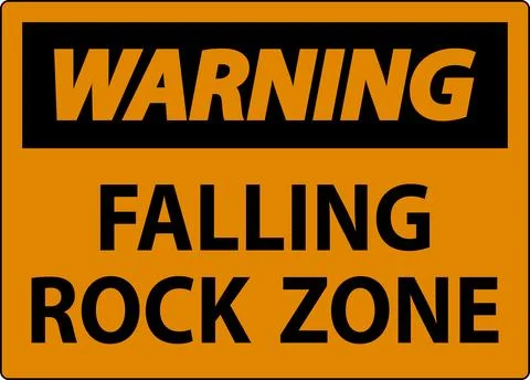 Warning Sign, Falling Rock Zone Ilustração Stock
