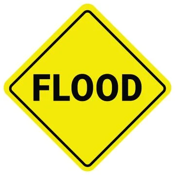 Warning Sign Flood Warning. Flash Flood Watch Stock Illustration