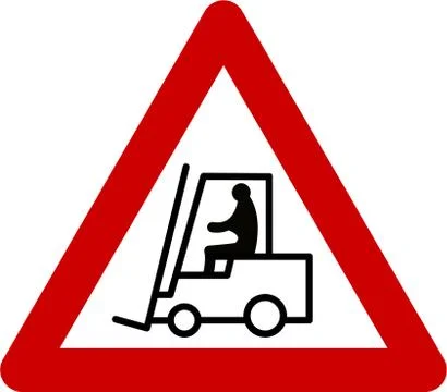 Warning sign with forklift Illustrazione stock