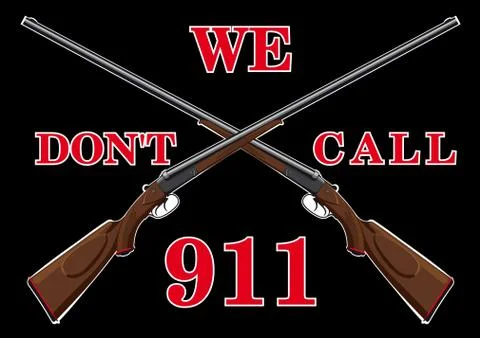 Warning sign with guns Illustrazione stock