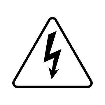Warning sign High voltage. Electrical hazard sign threat alert. Isolated on.. Stock Illustration