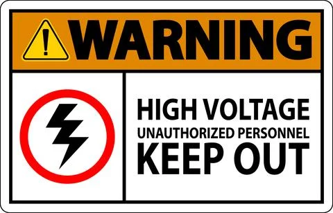 Warning Sign High Voltage Unauthorized Personnel Keep Out Stock Illustration