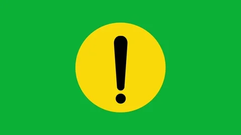 Warning sign icon animation on green screen background Stock Footage 313832883