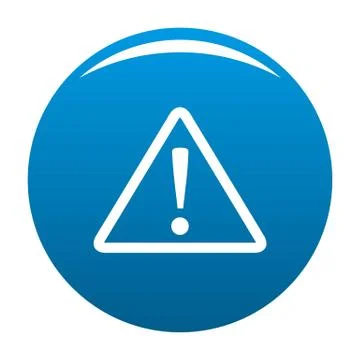 Warning sign icon blue vector Illustrazione stock