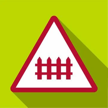 Warning sign icon, flat style Illustrazione stock