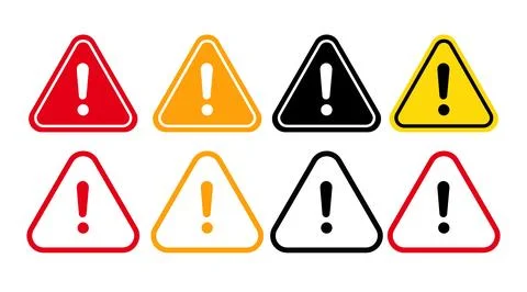 Warning sign icon set Stockillustratie