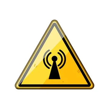 Warning sign indicating electromagnetic radiation wave danger Stock Illustration