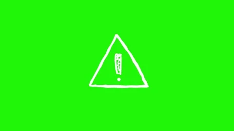 Warning sign looping animation on green background Stock Footage 340269775