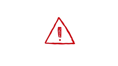 Warning sign looping animation on white background Stock Footage 340273151