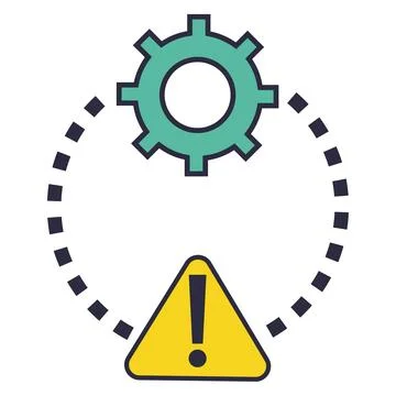 A warning sign that the machine is working Stock Illustration