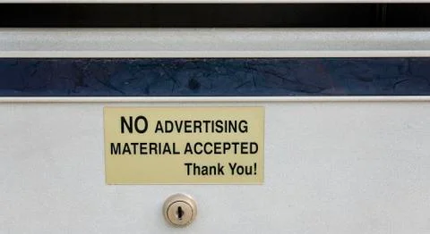Warning Sign On A Mail Box Stock Photos