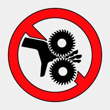 Warning Sign for Mechanical Equipment Usage Stock Illustration
