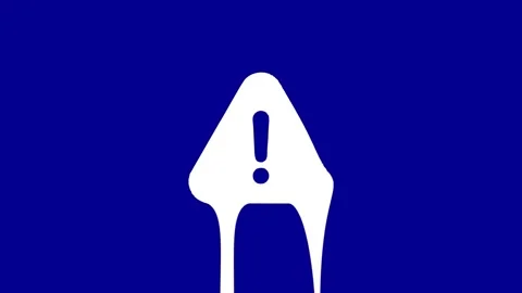 Warning sign melts with blue background animation Stock Footage 327761885