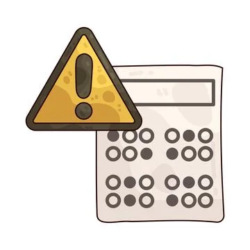 Warning Sign Over Test Paper illustration Stock Illustration
