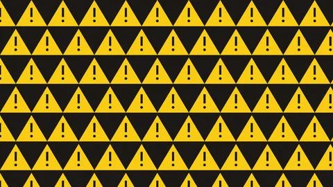 Warning sign pattern with exclamation marks on black background Stock Illustration