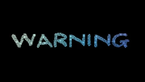 Warning Sign Pixelated Text Warping Looping Pixels With Glitch Effect Stock-Footage 113882304