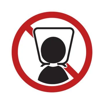 Warning sign with plastic bag. 스톡 일러스트