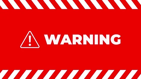 Warning  Sign on Red Background Stock Footage 242537255