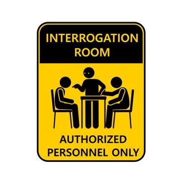 Warning sign for restricted interrogation area. Illustrazione stock