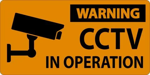 Warning Sign for Security Camera Surveillance Operation Alert Stock Illustration