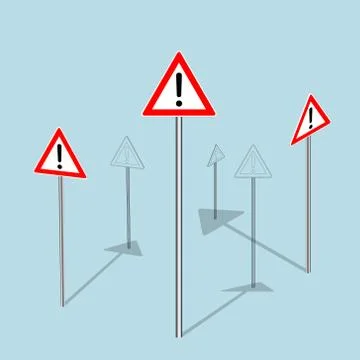 Warning sign set. 3d Vector illustration. Stockillustratie
