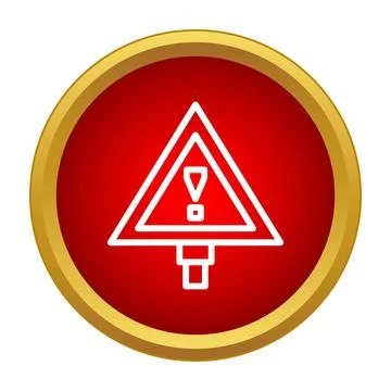 Warning sign showing exclamation mark within red triangle Stock Illustration