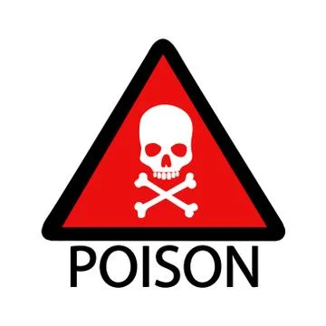 Warning sign with skull Illustrazione stock