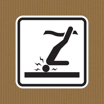 Warning Sign for Slipping Hazard Stock Illustration