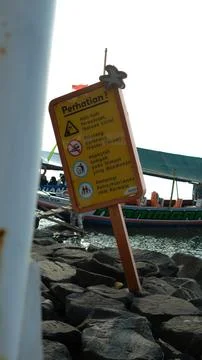 Warning Sign Stand Foto stock