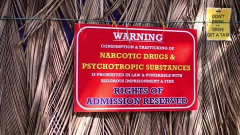 Warning sign on a straw wall Stock Footage 262728222