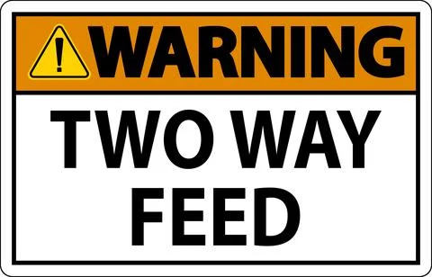 Warning Sign Two Way Feed Stock-Illustration