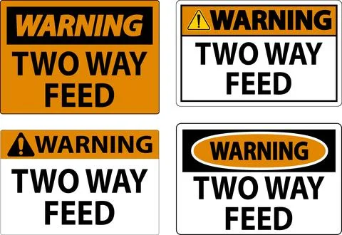 Warning Sign Two Way Feed Stock Illustration