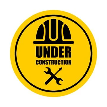 Warning sign under construction Illustrazione stock