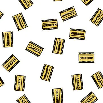 Warning sign vector seamless pattern Stock Illustration