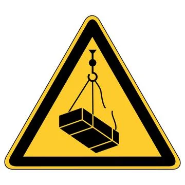 Warning sign - warning of floating load - overhead crane Stock Illustration