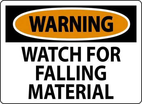 Warning Sign, Watch For Falling Material Stock Illustration